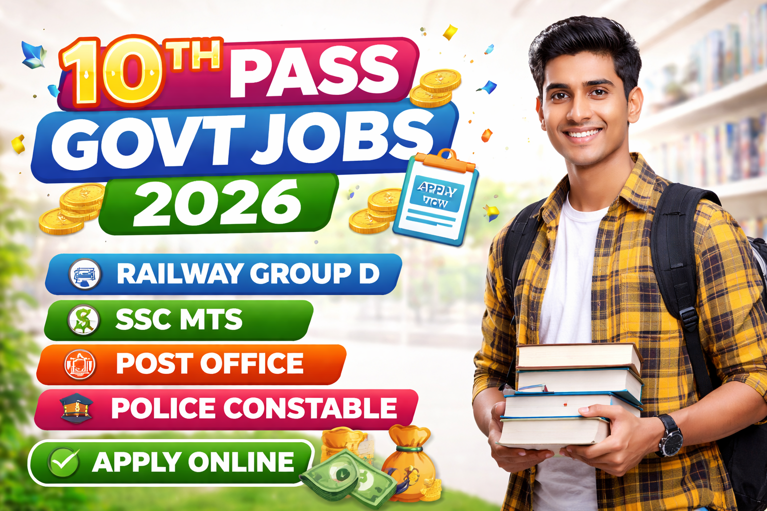 10th pass govt jobs 2026 apply online railway group d ssc mts vacancy india