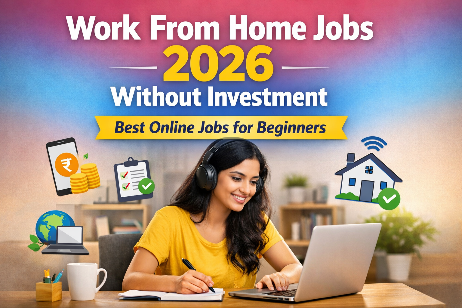 work from home jobs 2026 without investment online jobs for beginners india